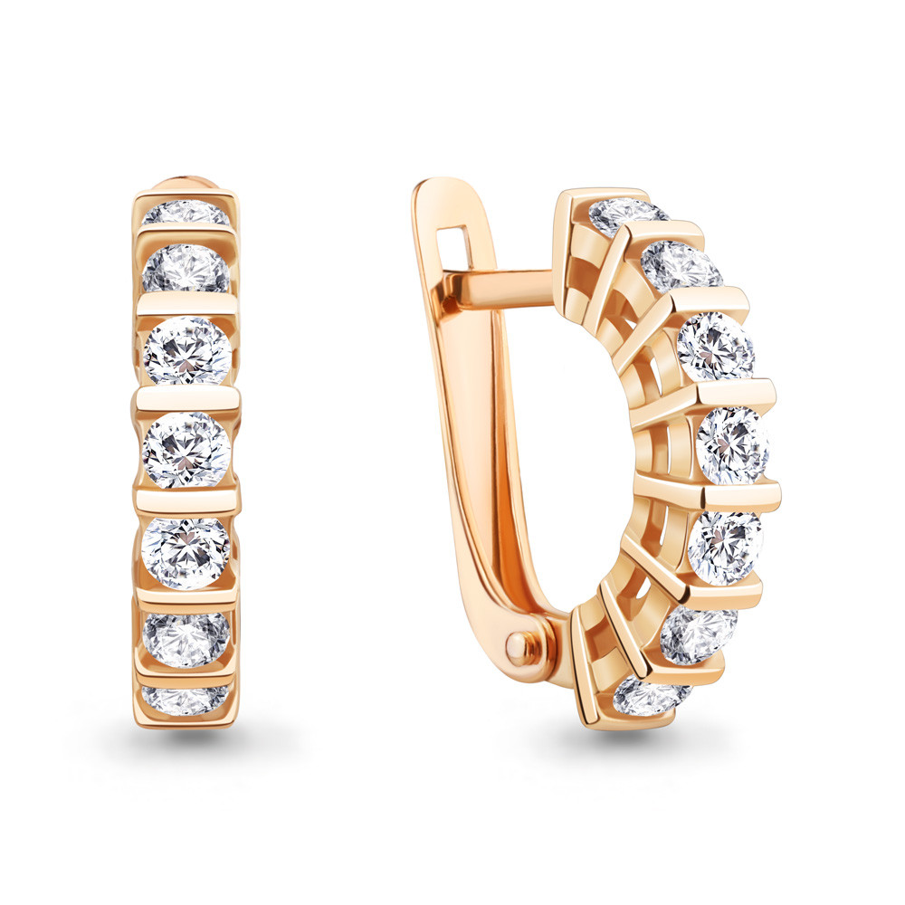 Серьги из серебра с фианитами | Aquamarine