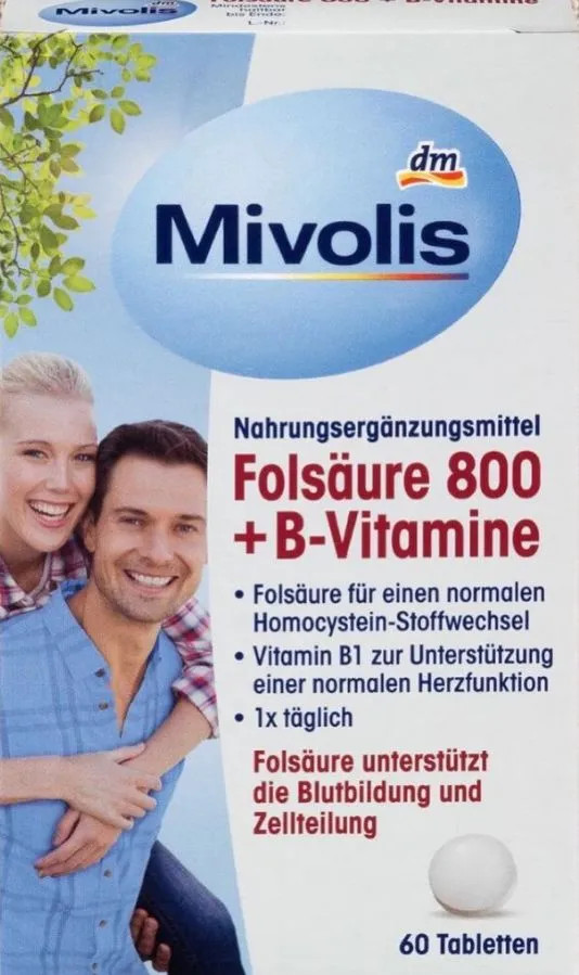 БАД «Folsäure 800 + B-Vitamine» | Mivolis