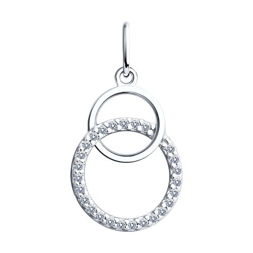 Подвеска из серебра с фианитами