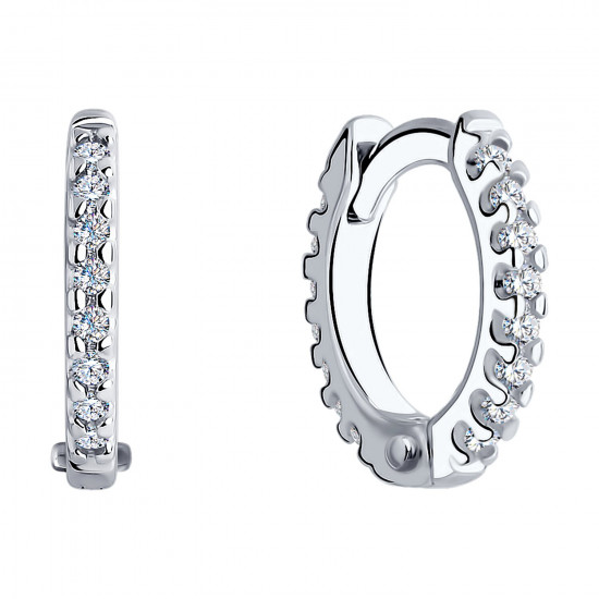 Серьги из серебра с фианитами