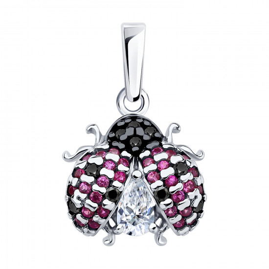 Подвеска из серебра с корундами и фианитами