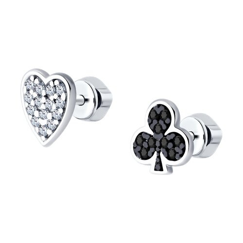 Серьги из серебра с фианитами