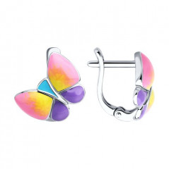 Серьги из серебра с эмалью