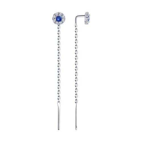 Серьги из серебра с фианитами
