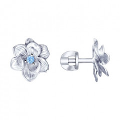 Серьги из серебра с фианитами