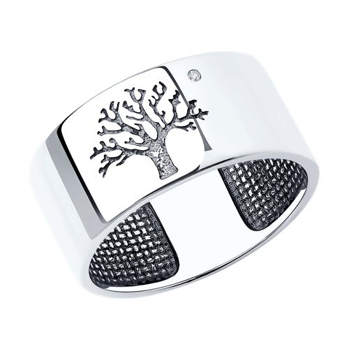 Кольцо из серебра с бриллиантом