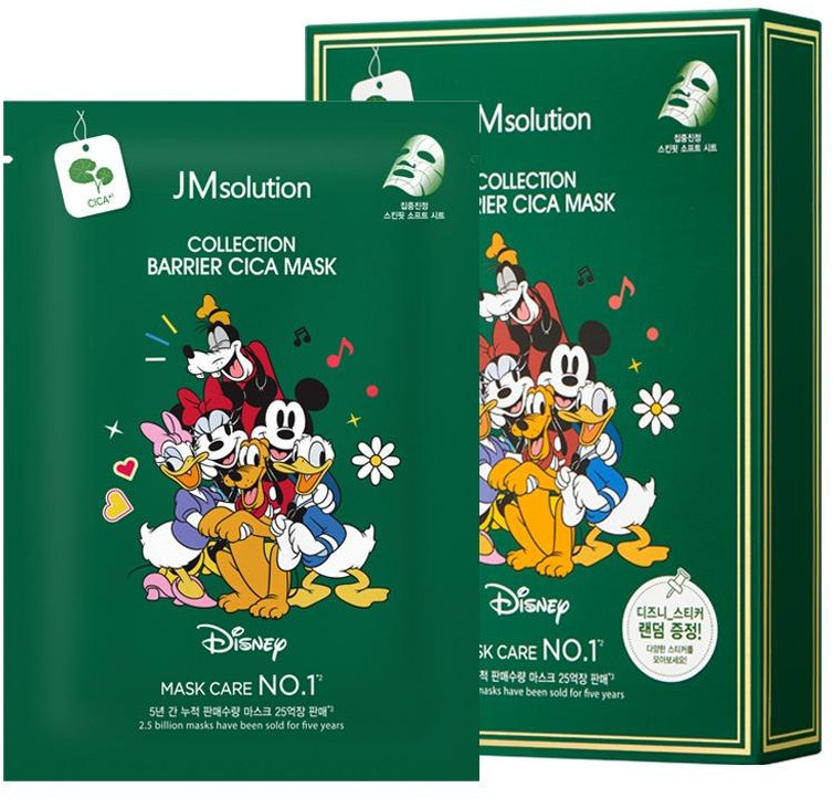 Маска тканевая успокаивающая с центеллой «Disney collection Barrier Cica Mask» | JMsolution