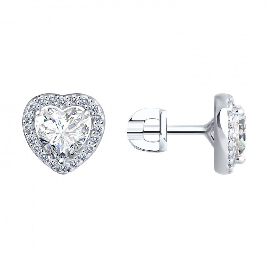 Серьги из серебра с фианитами