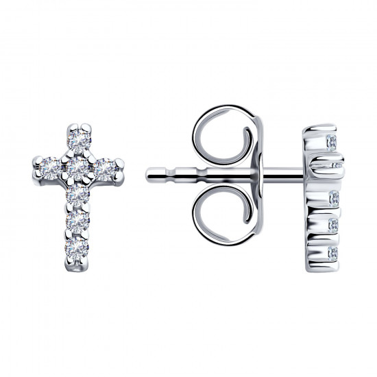 Серьги из серебра с фианитом