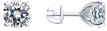 Серьги из серебра с фианитами
