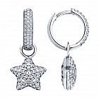 Серьги из серебра с фианитами