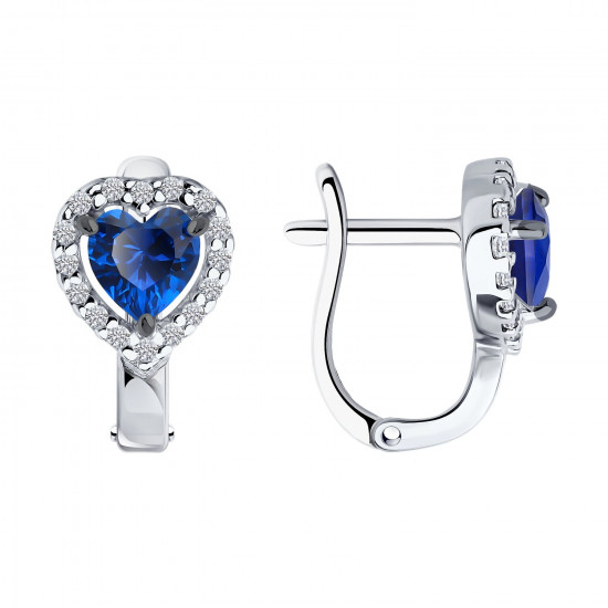 Серьги из серебра с фианитами