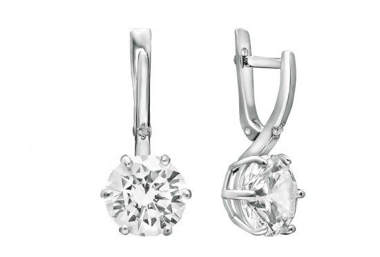 Серьги из серебра с фианитами