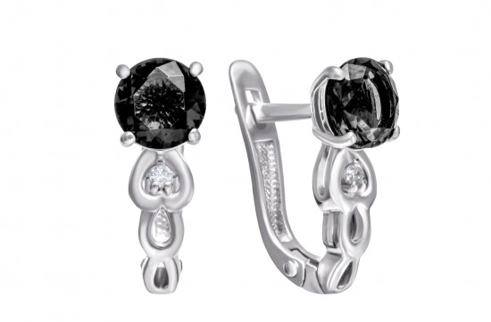Серьги из серебра с фианитами