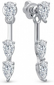 Серьги из серебра с фианитами