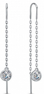Серьги из серебра с фианитами