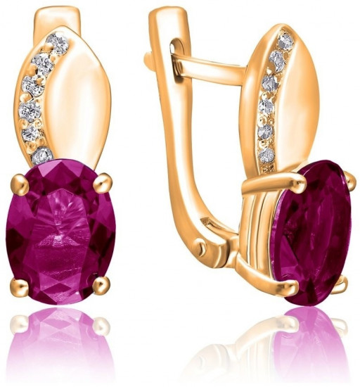 Серьги из серебра с фианитами