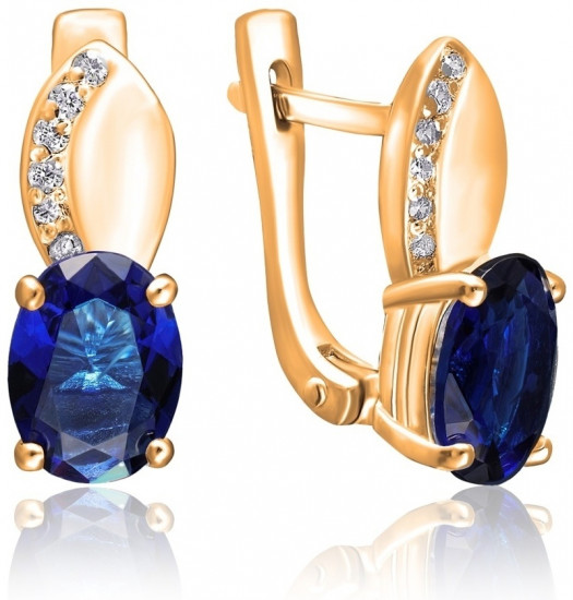 Серьги из серебра с фианитами и алпанитами