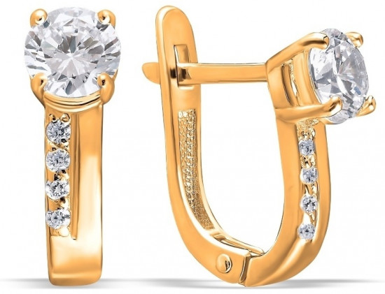 Серьги из серебра с фианитами