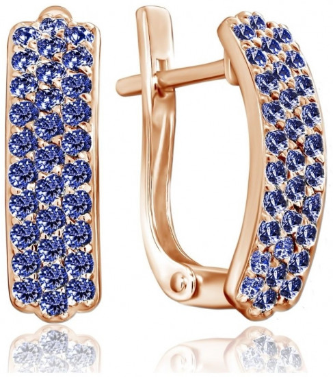 Серьги из серебра с фианитами
