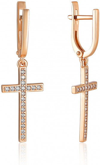 Серьги из серебра с фианитами
