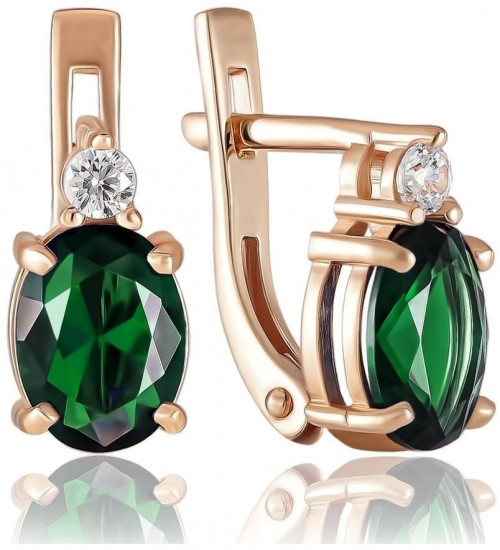 Серьги из серебра с фианитами