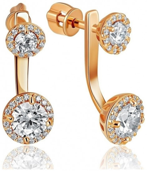 Серьги из серебра с фианитами