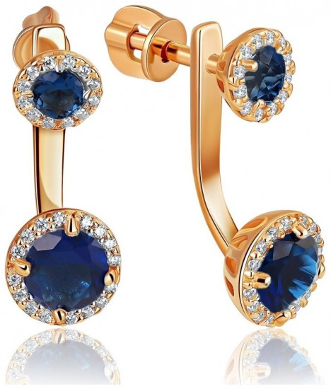 Серьги из серебра с фианитами