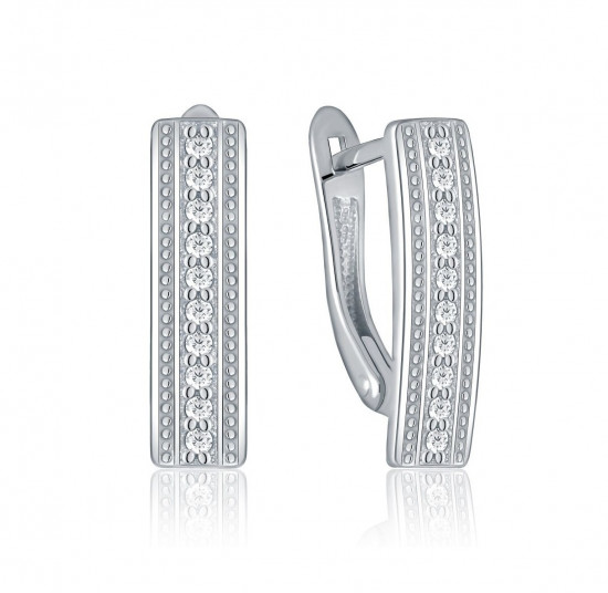 Серьги из серебра с фианитами