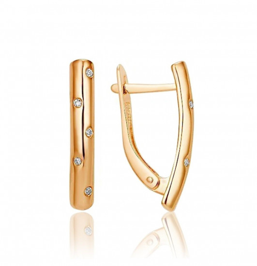 Серьги из серебра с фианитами