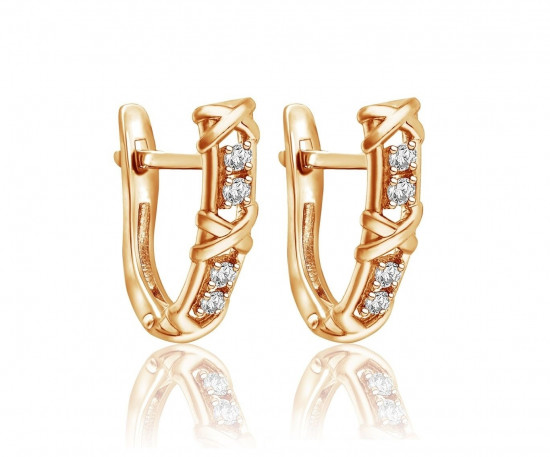 Серьги из серебра с фианитами