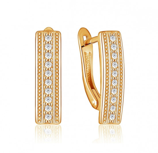 Серьги из серебра с фианитами
