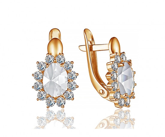 Серьги из серебра с фианитами