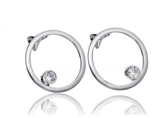 Серьги из серебра с фианитами