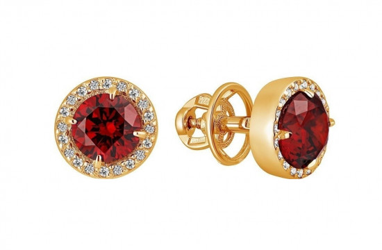 Серьги из серебра с фианитами