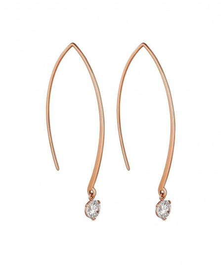 Серьги из серебра с фианитом