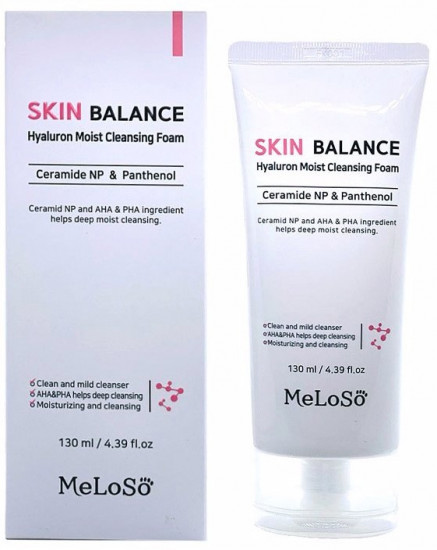 Пенка для умывания лица с пантенолом и керамидами «Skin Balance Hyaluron Moist Cleansing Foam»