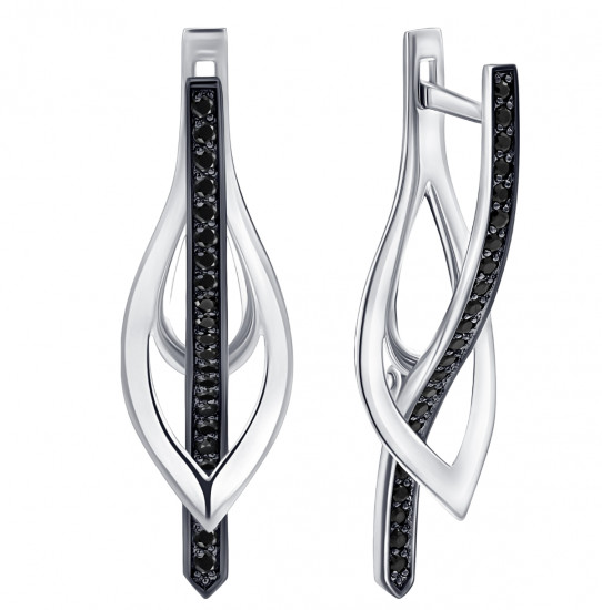 Серьги из серебра с фианитами