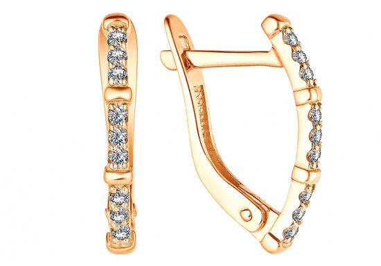 Серьги из серебра с фианитами
