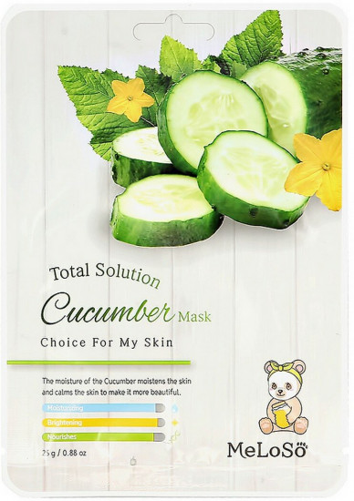 Маска для лица тканевая с экстрактом огурца «Total Solution Cucumber Mask»