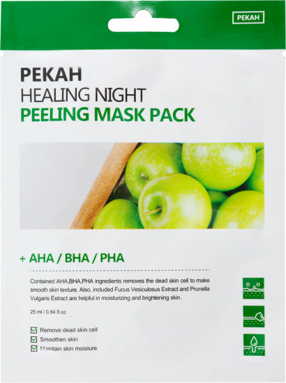 Маска для лица тканевая отшелушивающая «Healing Night Peeling Mask Pack»