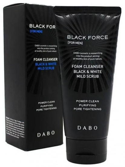Пенка-скраб для умывания мужская «For Men Black Force Black and White Mild Scrub Foam»