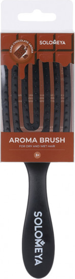 Расческа для сухих и влажных волос «Wet Detangler Mini Brush Rectangular Dark Chocolate»