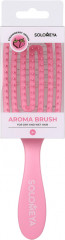 Расческа для сухих и влажных волос «Wet Detangler Mini Brush Rectangular Strawberry»