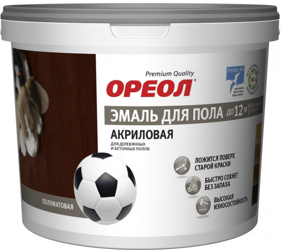 Эмаль для пола акриловая полуматовая, Венге