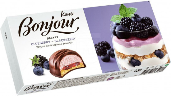 Десерт со вкусом черники и ежевики «Bonjour»