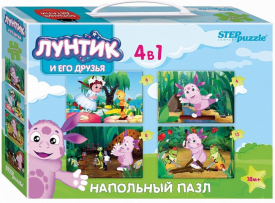 Пазл напольный 4 в 1 «Лунтик»