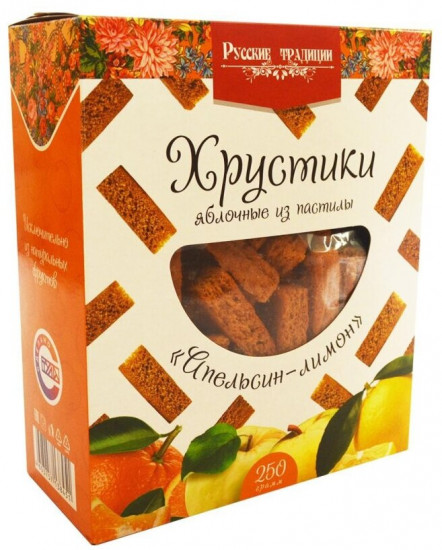 Хрустики яблочные из пастилы «Апельсин-лимон»