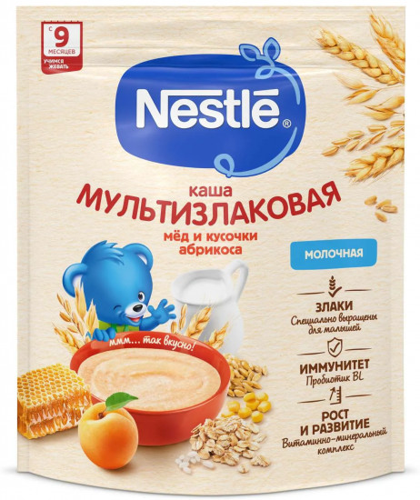 Каша молочная с мёдом и кусочками абрикоса