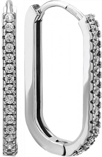 Серьги из серебра с фианитами